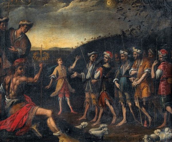 Die Entdeckung Des Hirtenjungen David Durch Konig Saul Oil Painting by Hendrik van Balen the Elder