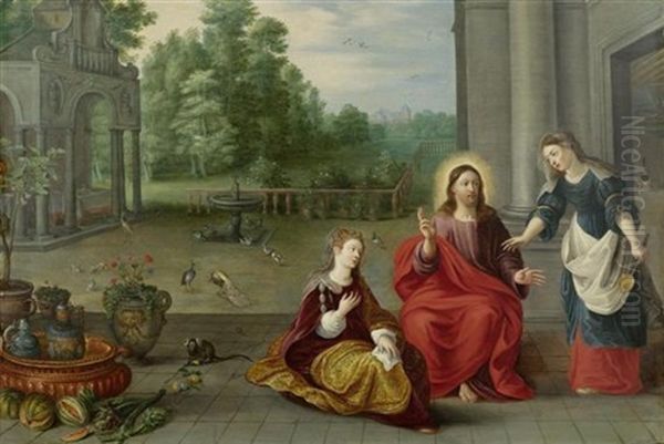 Christus Bei Maria Und Martha Oil Painting by Hendrik van Balen the Elder