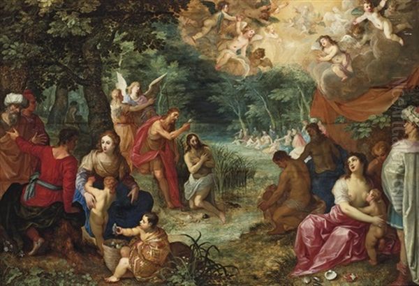 The Baptism Of Christ Oil Painting by Hendrik van Balen the Elder