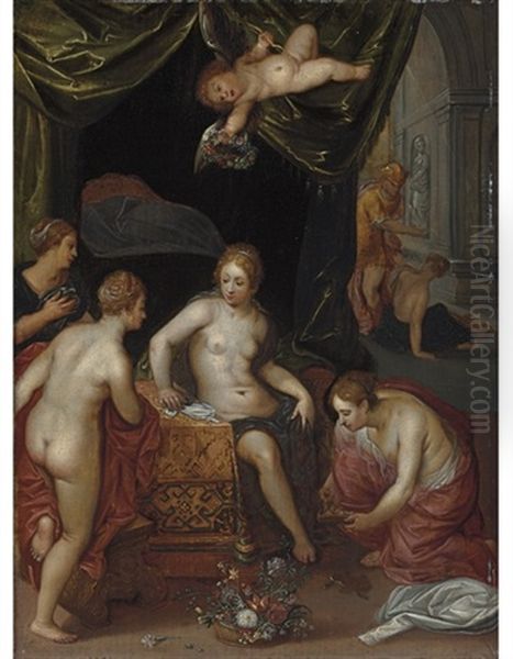 Herse And Her Sisters With Mercury Oil Painting by Hendrik van Balen the Elder