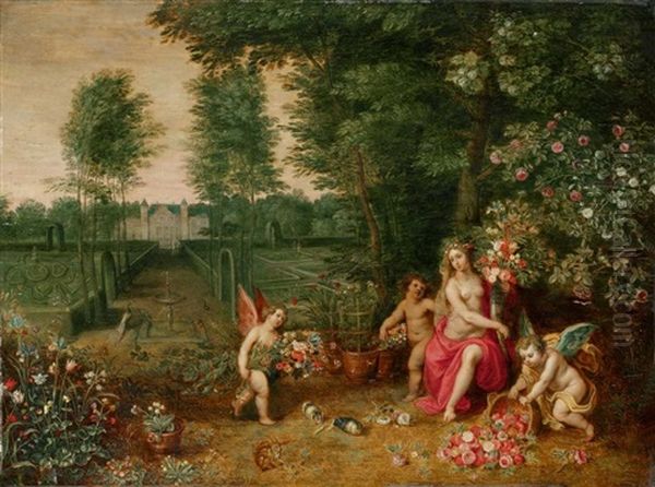 Allegorie Des Fruhlings (collab. W/jan Brueghel, The Younger) Oil Painting by Hendrik van Balen the Elder