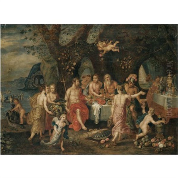 The Banquet Of Achelous Oil Painting by Hendrik van Balen the Elder