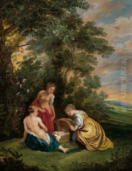 Die Auffindung Des Erichthoniusknaben Oil Painting by Hendrik van Balen the Elder