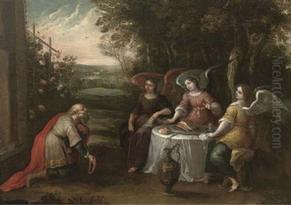 Abraham And The Three Angels Oil Painting by Hendrik van Balen the Elder