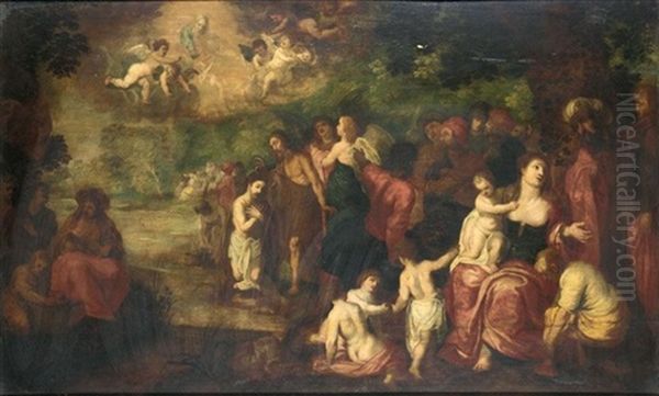 The Baptism Of Christ Oil Painting by Hendrik van Balen the Elder