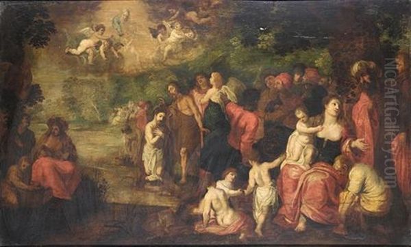 The Baptism Of Christ Oil Painting by Hendrik van Balen the Elder