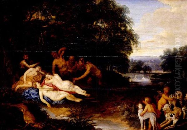 Diana Y Sus Ninfas Sorprendidas Por Faunos Oil Painting by Hendrik van Balen the Elder