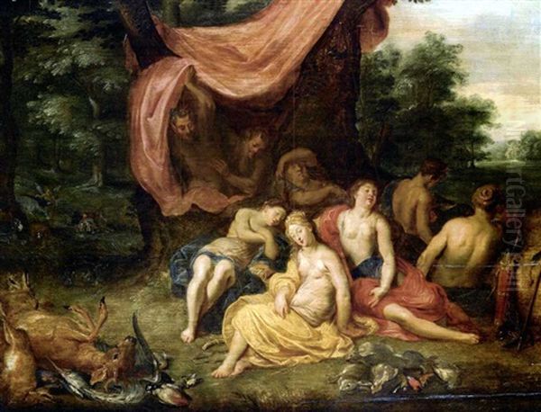 Satyres Surprenant Diane Et Ses Nymphes Endormies by Hendrik van Balen the Elder