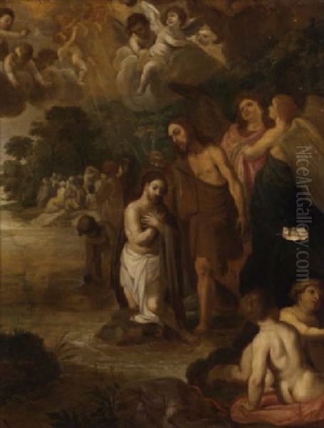 The Baptism Of Christ Oil Painting by Hendrik van Balen the Elder