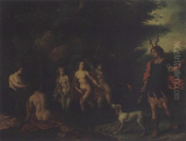 Aktaion Oppdager Artemis Mens Hun Bader I Den Partheniske Kilde Oil Painting by Hendrik van Balen the Elder