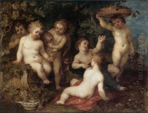 The Infant Bacchus Oil Painting by Hendrik van Balen the Elder