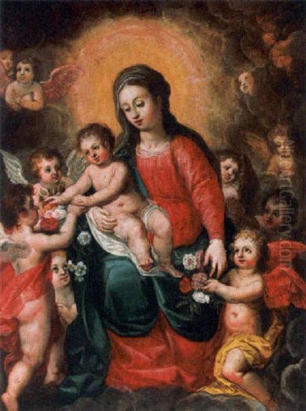 The Madonna And Child Oil Painting by Hendrik van Balen the Elder