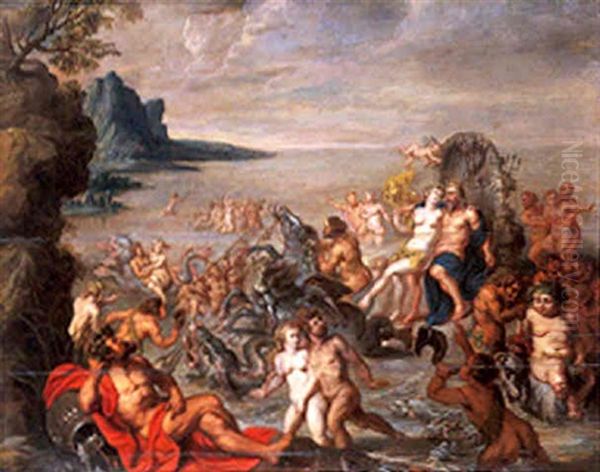 Le Triomphe De Neptune Et D'amphitrite Oil Painting by Hendrik van Balen the Elder