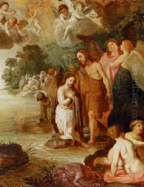 The Baptism Of Christ Oil Painting by Hendrik van Balen the Elder