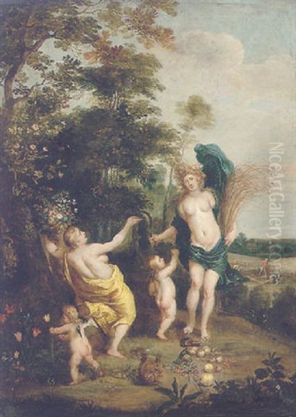 An Allegory Of Abundance/summer Oil Painting by Hendrik van Balen the Elder