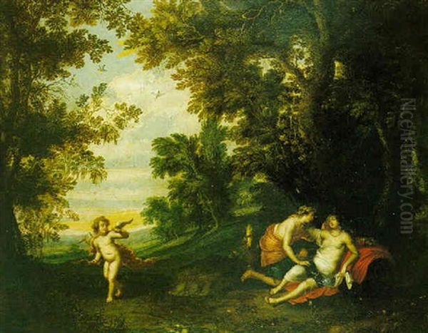 Venus Y Diana Con Cupido Oil Painting by Hendrik van Balen the Elder