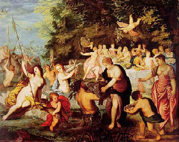 Feast Of The Gods Oil Painting by Hendrik van Balen the Elder