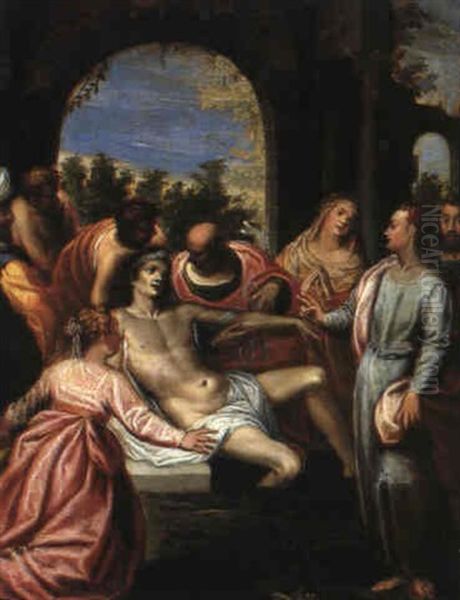 Die Auferweckung Des Lazarus Oil Painting by Hendrik van Balen the Elder