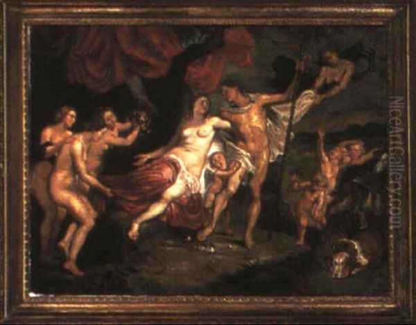 Venus And Adonis Oil Painting by Hendrik van Balen the Elder