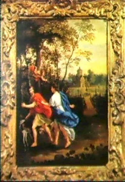 Venere Cerca Di Trattenere Adone Che Parte Per La Caccia Oil Painting by Hendrik van Balen the Elder