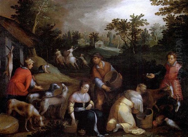 Die Vier Jahreszeiten Oil Painting by Hendrik van Balen the Elder