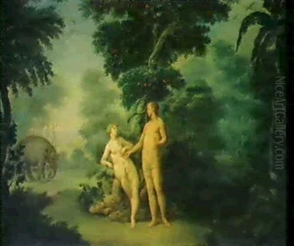 Adam Und Eva Im Paradies Vor Dem                            Baum Der Erkenntnis (genesis 3,1 Ff.) Oil Painting by Hendrik van Balen the Elder