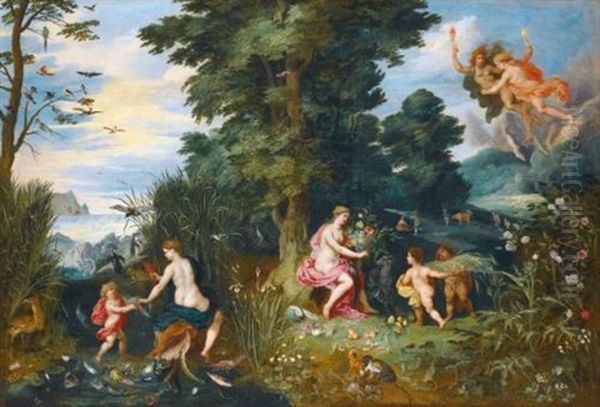 Allegory Of The Four Elements Oil Painting by Hendrik van Balen the Younger