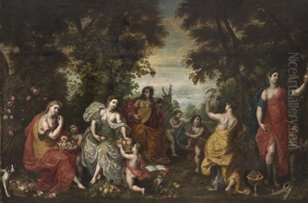 Allegorie Des Cinq Sens Oil Painting by Hendrik van Balen the Younger