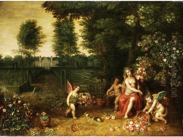 Allegorie Des Fruhlings Oil Painting by Hendrik van Balen the Younger