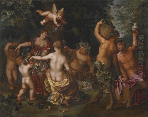 The Feast Of Bacchus Oil Painting by Jan Van Balen