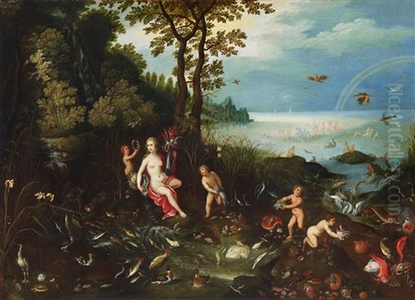 Allegory Of Water Oil Painting by Jan Van Balen