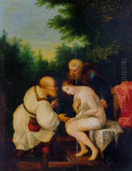 Susanna Und Die Alten Oil Painting by Jan Van Balen