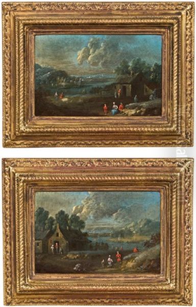 Pendants - Landschaften (pair) Oil Painting by Mathys Balen