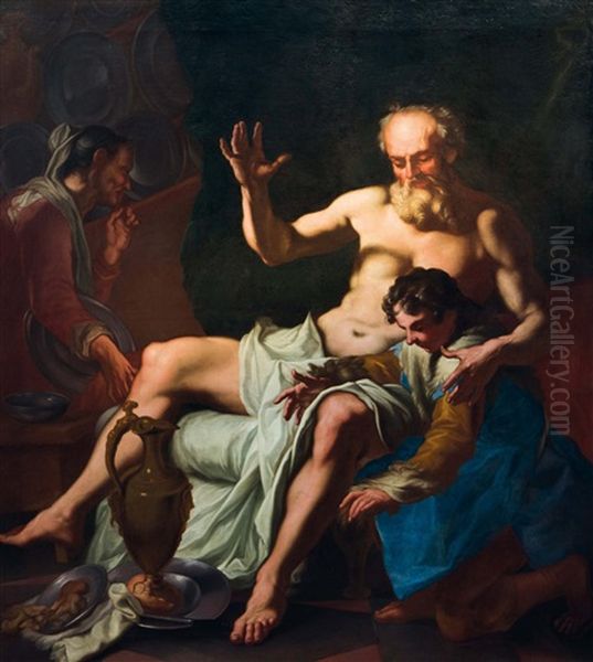 Esau E Giacobbe Oil Painting by Antonio Balestra