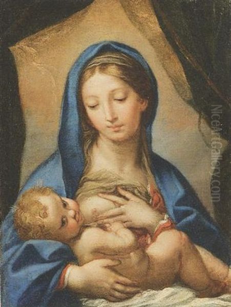 Madonna E Bimbo Oil Painting by Antonio Balestra