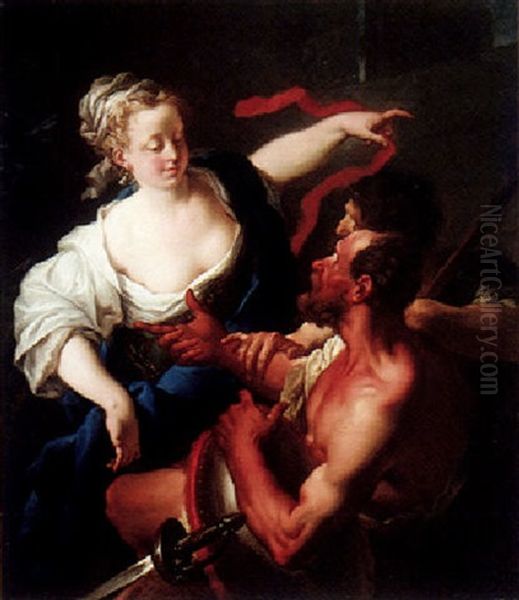 Vulcan Giving Thetis Armour For Achilles Oil Painting by Antonio Balestra