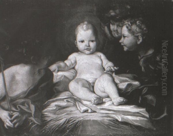 The Infant Christ With St. John And Seraphims by Antonio Balestra