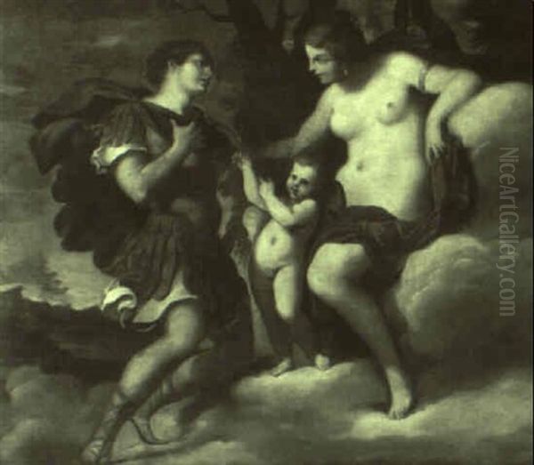 Venus, Mars And Cupid Oil Painting by Antonio Balestra