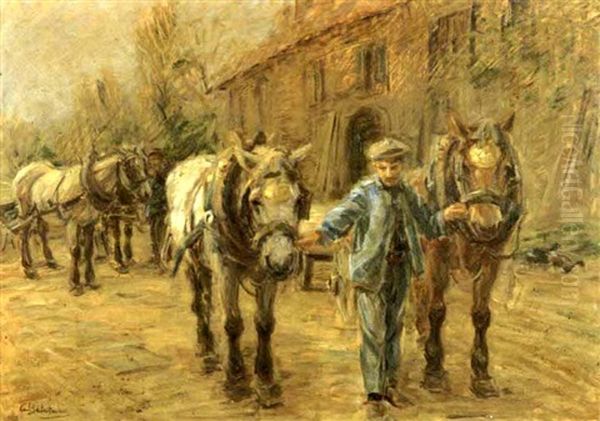 Cavallanti Di Ritorno Oil Painting by Carlo Balestrini