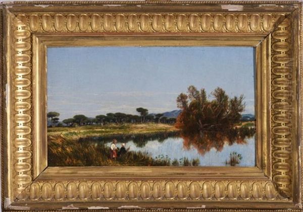 Etang Dans La Campagne Romaine Oil Painting by Adolphe-Paul-Emile Balfourier