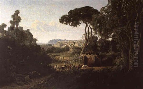 Paysage D'italie Oil Painting by Adolphe-Paul-Emile Balfourier