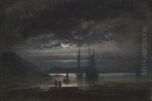 Maneskinnsaften Ved En Norsk Fjord Oil Painting by Peder Balke