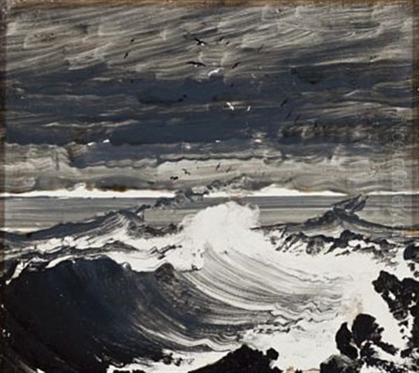 Bater I Opprort Hav Oil Painting by Peder Balke