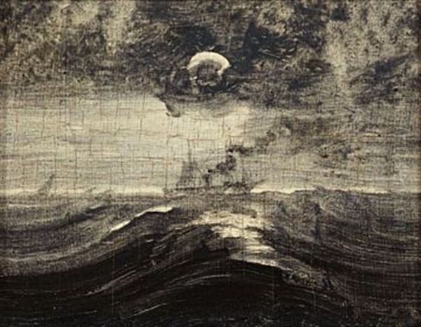 Maaneskin Oil Painting by Peder Balke