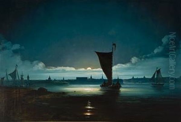 Utsyn Over Stockholm Oil Painting by Peder Balke