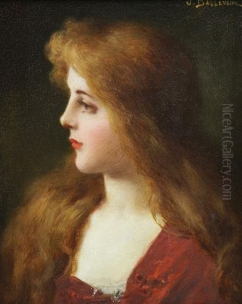 Portrait Of A Beauty Oil Painting by Jules Frederic Ballavoine