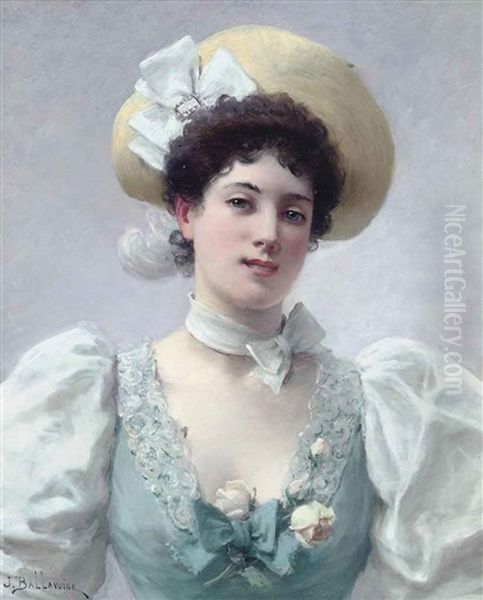 Dressed For A Summer Stroll Oil Painting by Jules Frederic Ballavoine