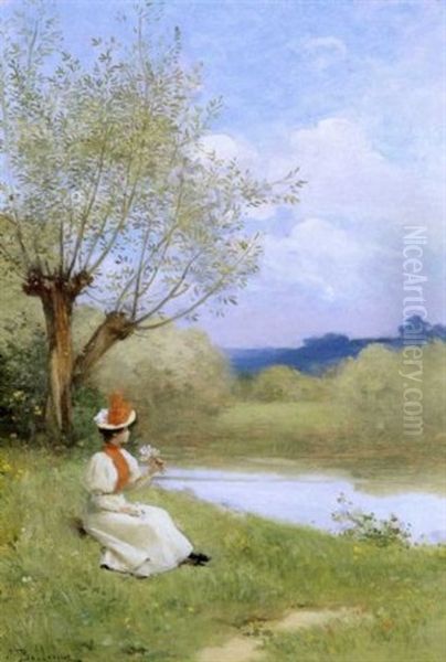 By The River by Jules Frederic Ballavoine