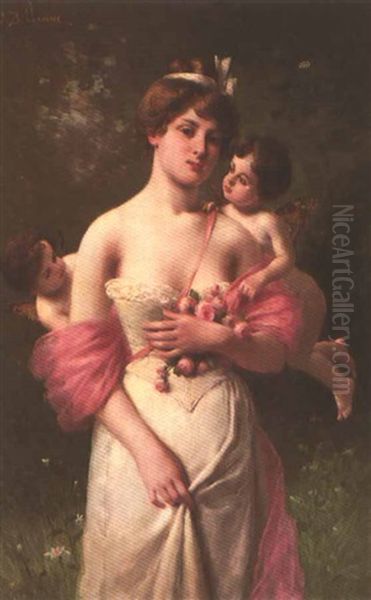 Love's Whisperings Oil Painting by Jules Frederic Ballavoine