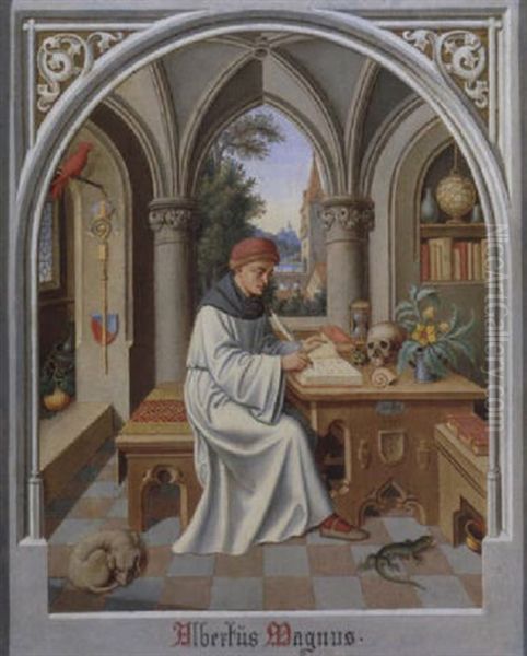 Der Heilige Albertus Magnus In Seinem Studierzimmer Oil Painting by Karl Ballenberger